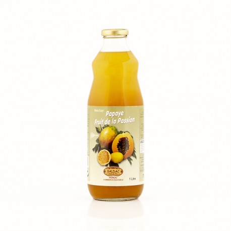Nectar Papaye/Fruits de la passion biologique - 1 Litre - Saldac