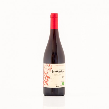 AOC Côtes du Rhône rouge Domaine Le Garrigon 2015 biologique