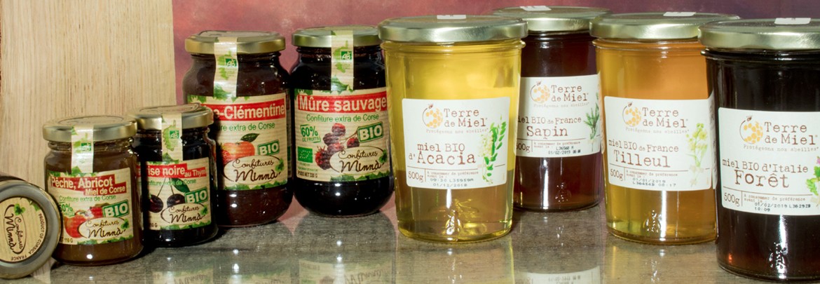 Miels et confitures biologiques
